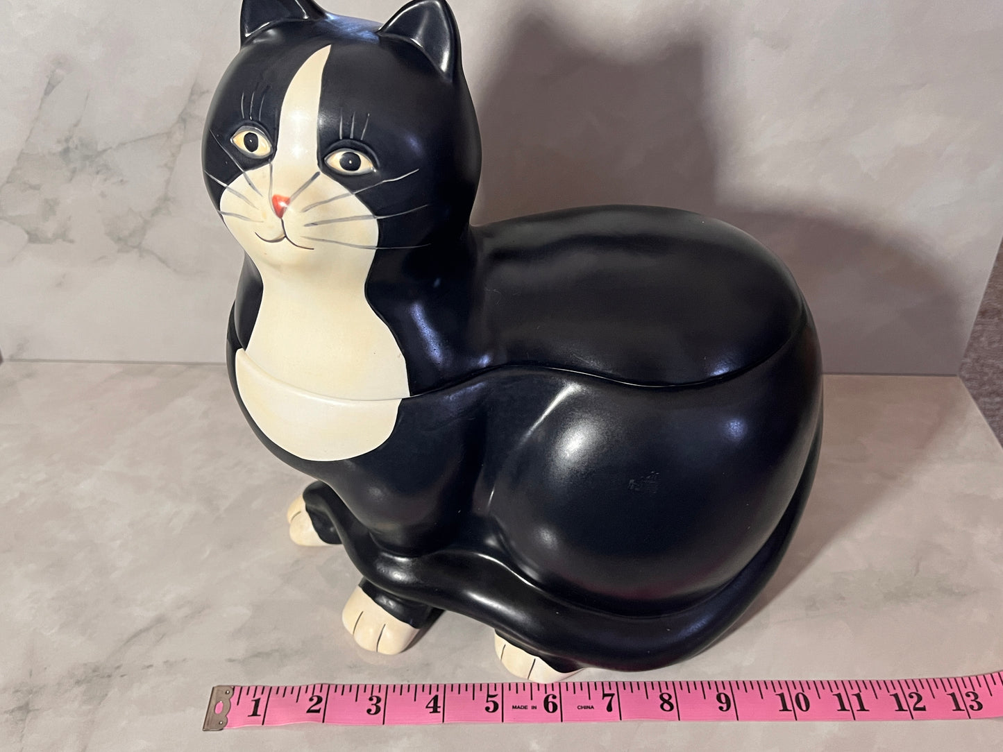 VINTAGE RARE SAKURA ONEIDA WARREN KIMBLE BLACK WHITE TUXEDO CAT COOKIE JAR