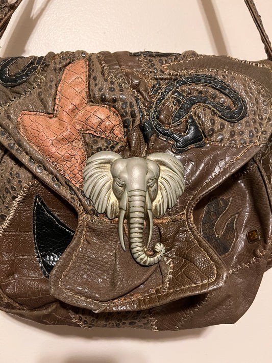 Vintage Elephant  Nas Purse/ Handbag Authentic/ 100% Leather/ Minor Disclaimer-peeling