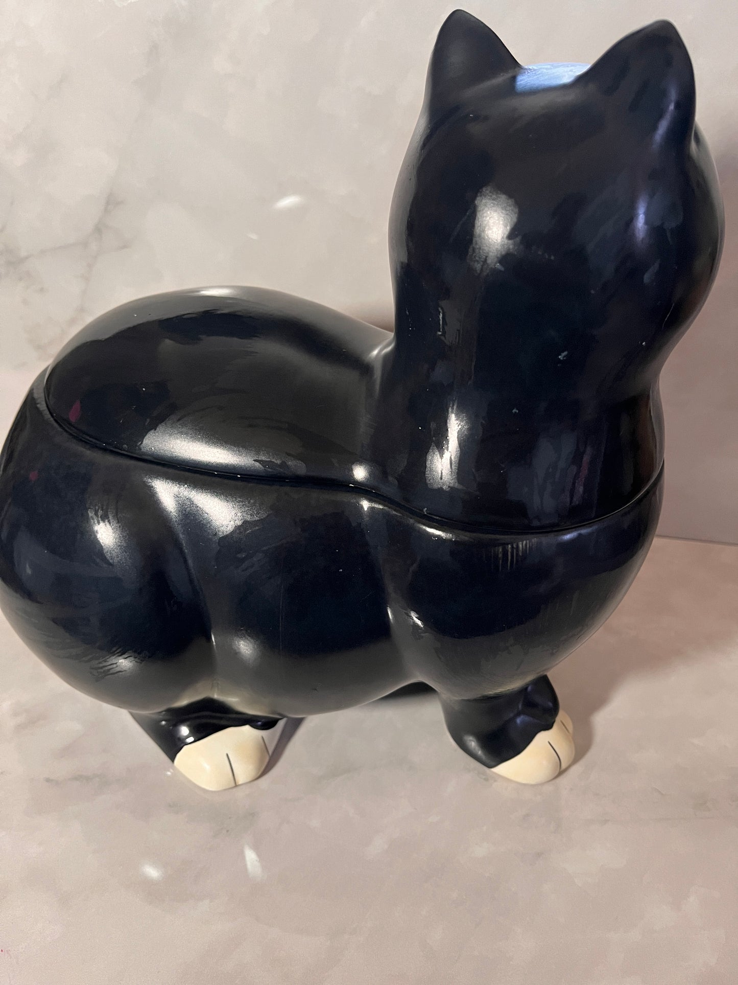 VINTAGE RARE SAKURA ONEIDA WARREN KIMBLE BLACK WHITE TUXEDO CAT COOKIE JAR