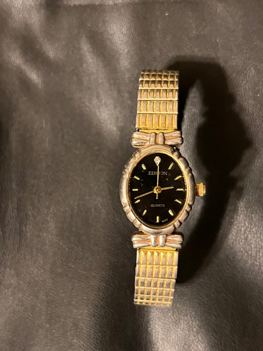 Vintage Edison Quartz Gold and Silver Tone Watch