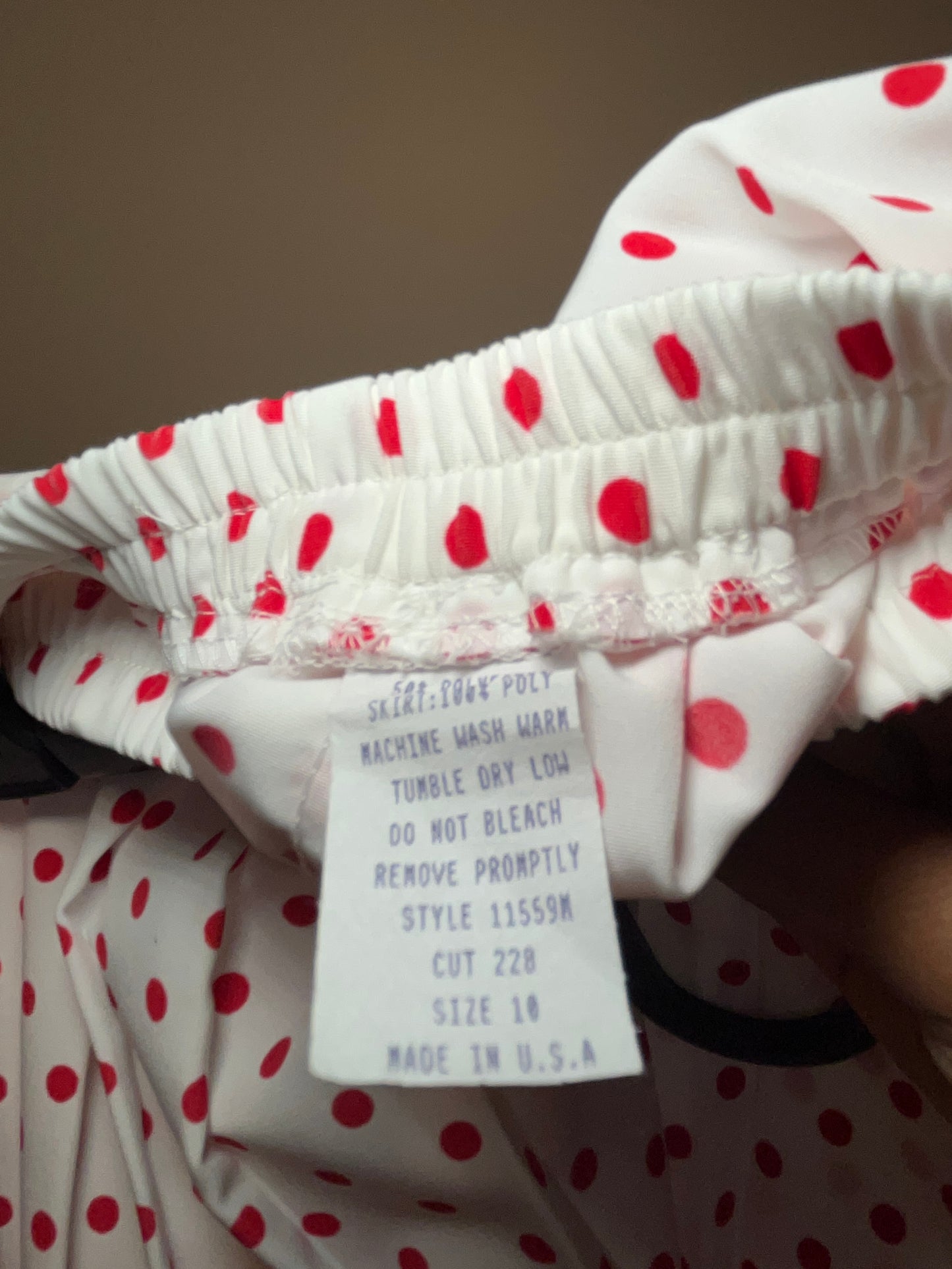 Vintage Serben Red, White, & Polka Dot Blouse + Skirt Set Size 10