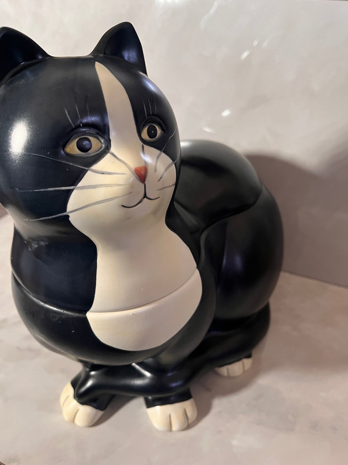 VINTAGE RARE SAKURA ONEIDA WARREN KIMBLE BLACK WHITE TUXEDO CAT COOKIE JAR