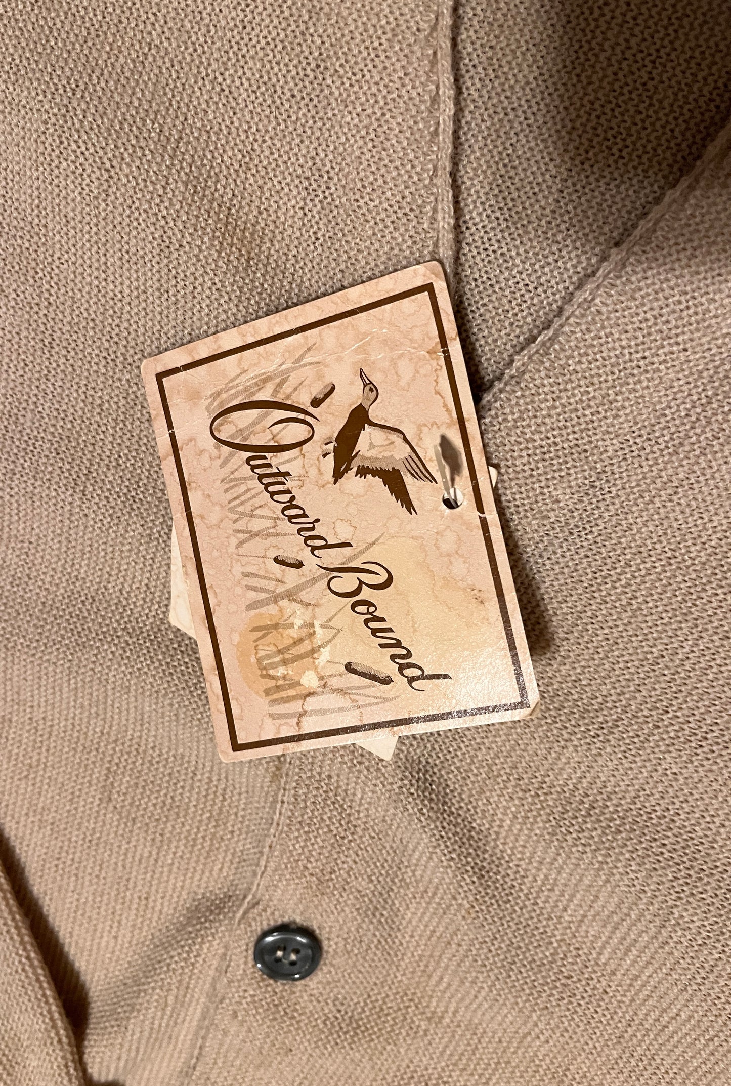 Vintage Outward Bound Button Down Sweater Cardigan Mallard Duck Made In USA M