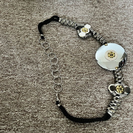 VINTAGE 1980s CONCHO BELT w Buckle Korean Style 6 Petal Flower Southwestern Asian Style Fusion