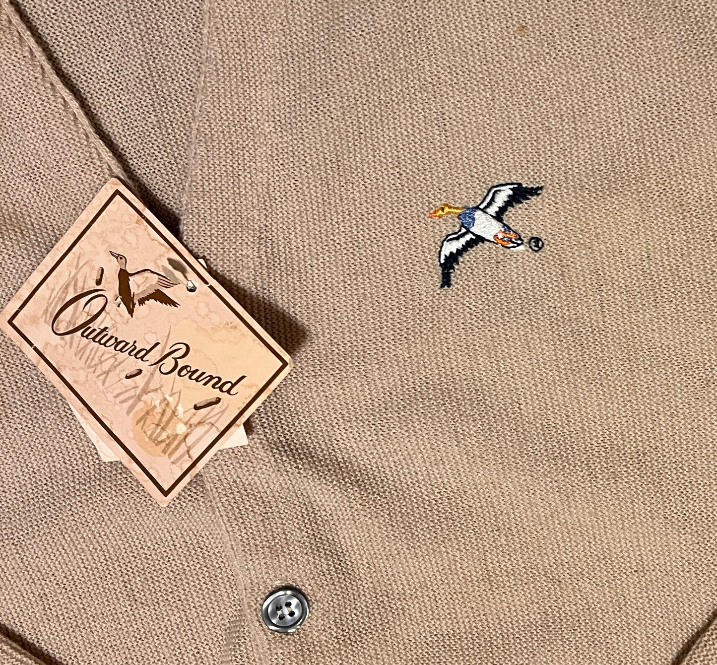 Vintage Outward Bound Button Down Sweater Cardigan Mallard Duck Made In USA M