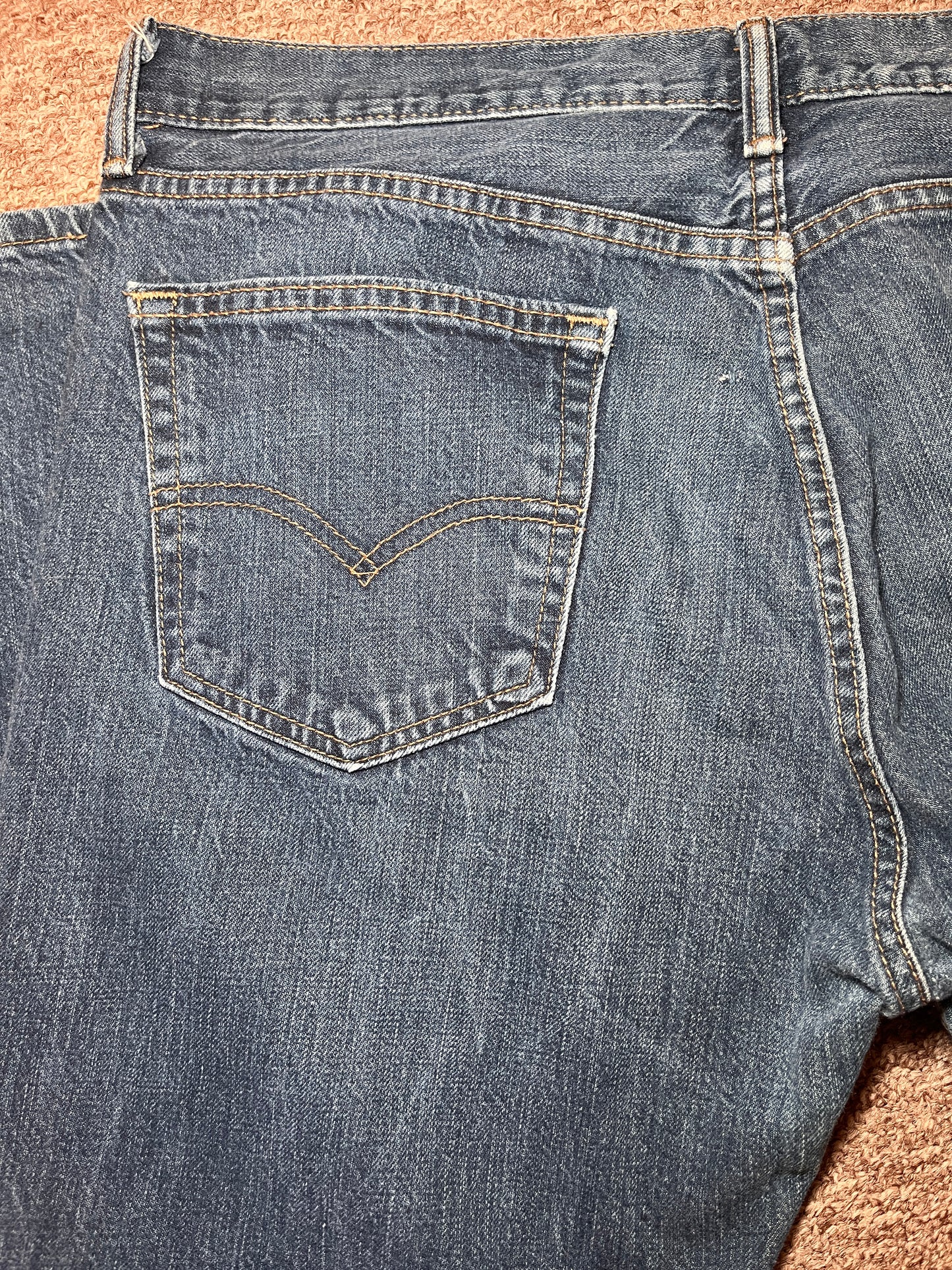 Levi's 505 Jeans Mens 34x34 Regular Straight Blue Denim Wash Cotton Work Pants