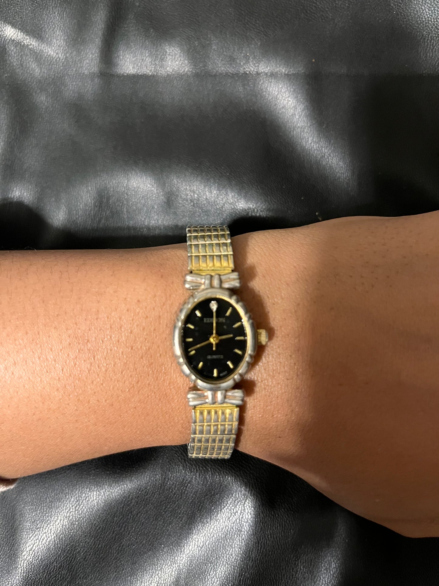 Vintage Edison Quartz Gold and Silver Tone Watch